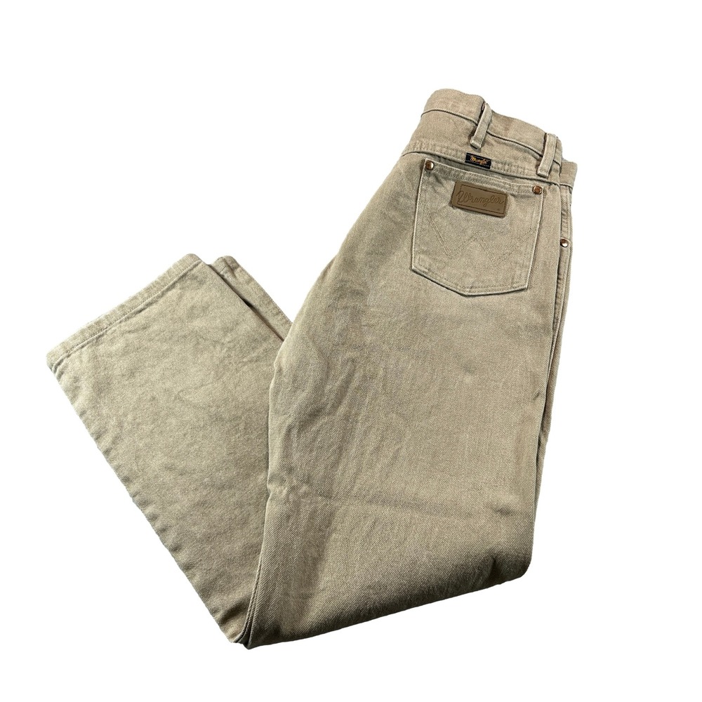 Wrangler Jeans Mens 34x30 Tan Khaki Cowboy Cut Relaxed Fit Cotton 1013MWZTN